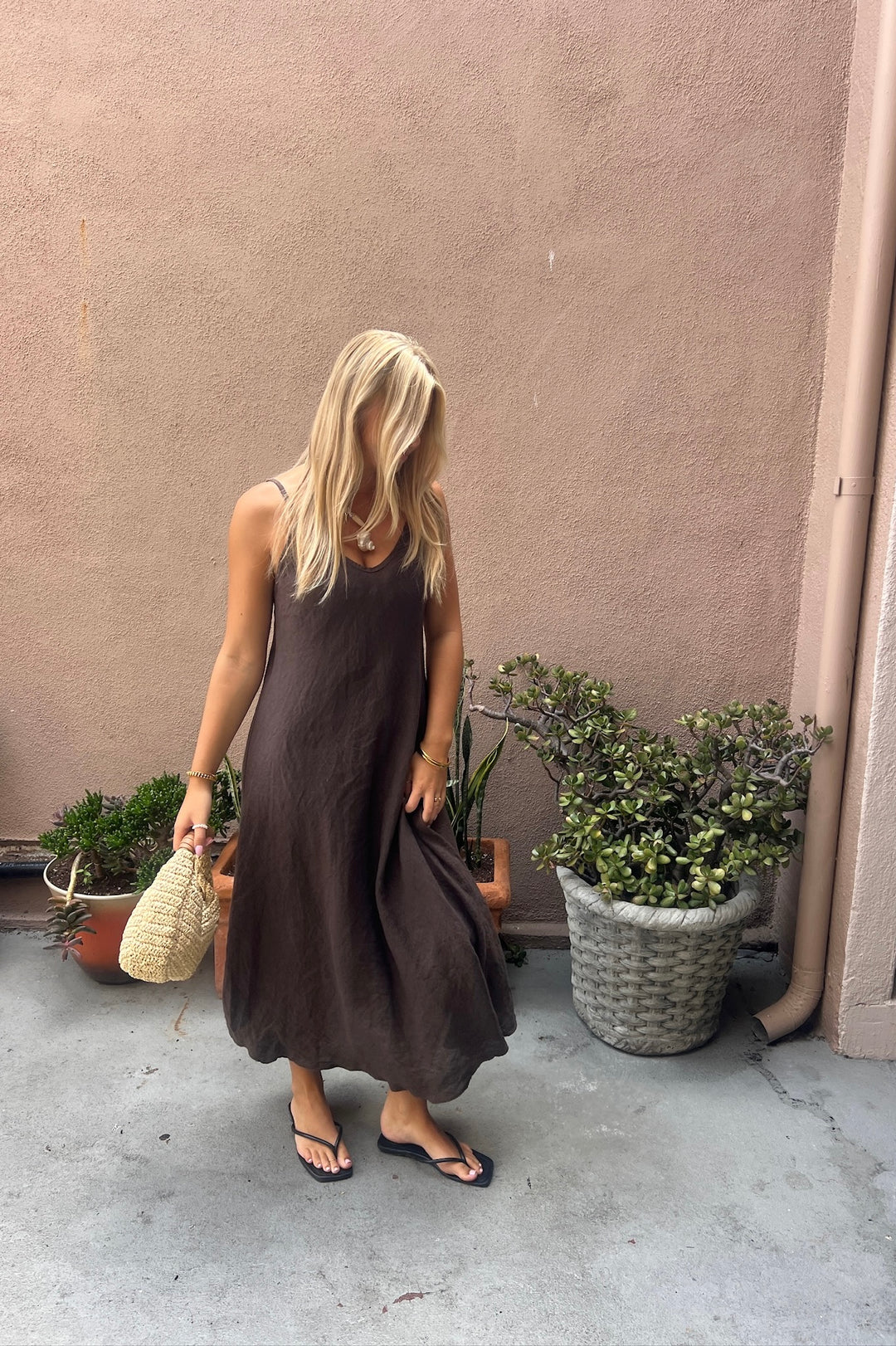 KEEN THE LABEL Parisa Linen Midi Dress - More Colors Available-The Shop Laguna Beach