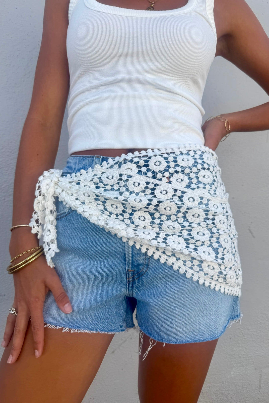 KEEN THE LABEL Leilah Crochet Scarf-The Shop Laguna Beach