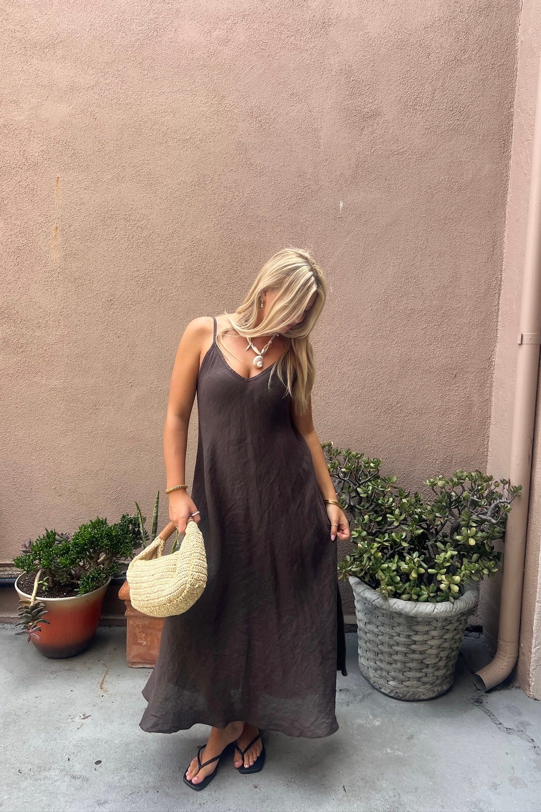 KEEN THE LABEL Parisa Linen Midi Dress - More Colors Available-The Shop Laguna Beach