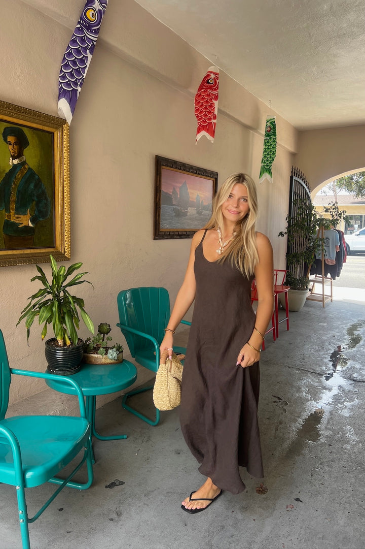 KEEN THE LABEL Parisa Linen Midi Dress - More Colors Available-The Shop Laguna Beach