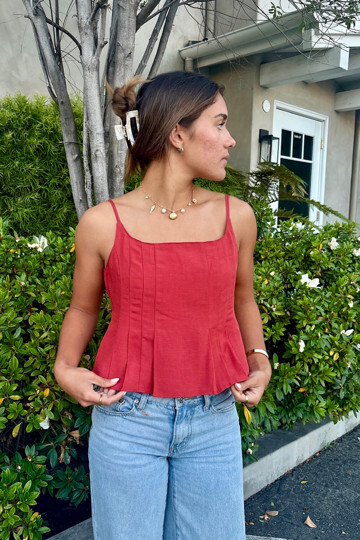 KEEN THE LABEL Callahan Pleated Woven Tank