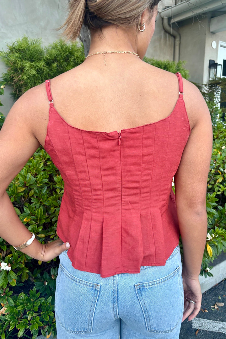 KEEN THE LABEL Callahan Pleated Woven Tank