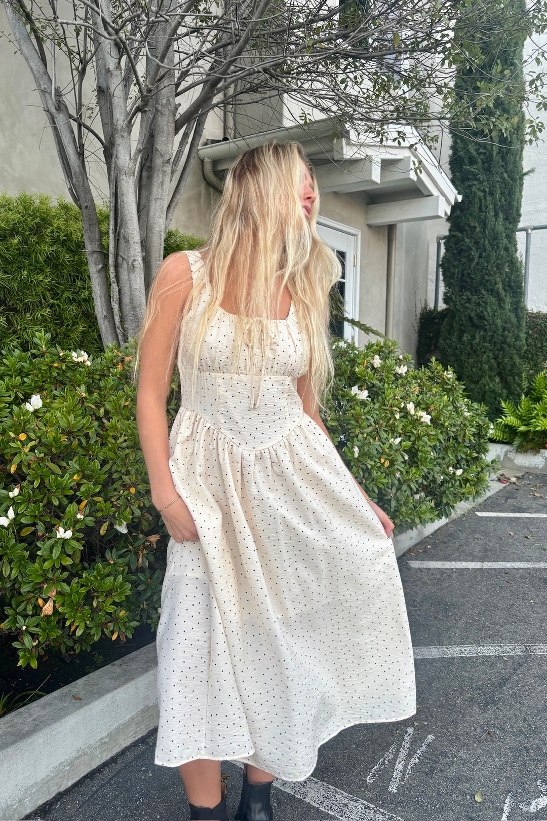 KEEN THE LABEL Daria Polka Dot Maxi Dress