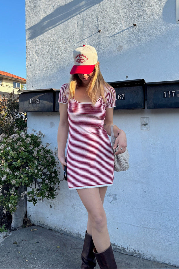 KEEN THE LABEL Sailor Striped Knit Mini Dress