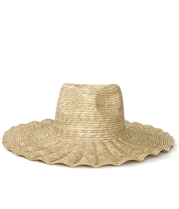 AUGUSTINE HAT CO. Nalu Scalloped Wide-Brim Straw Hat