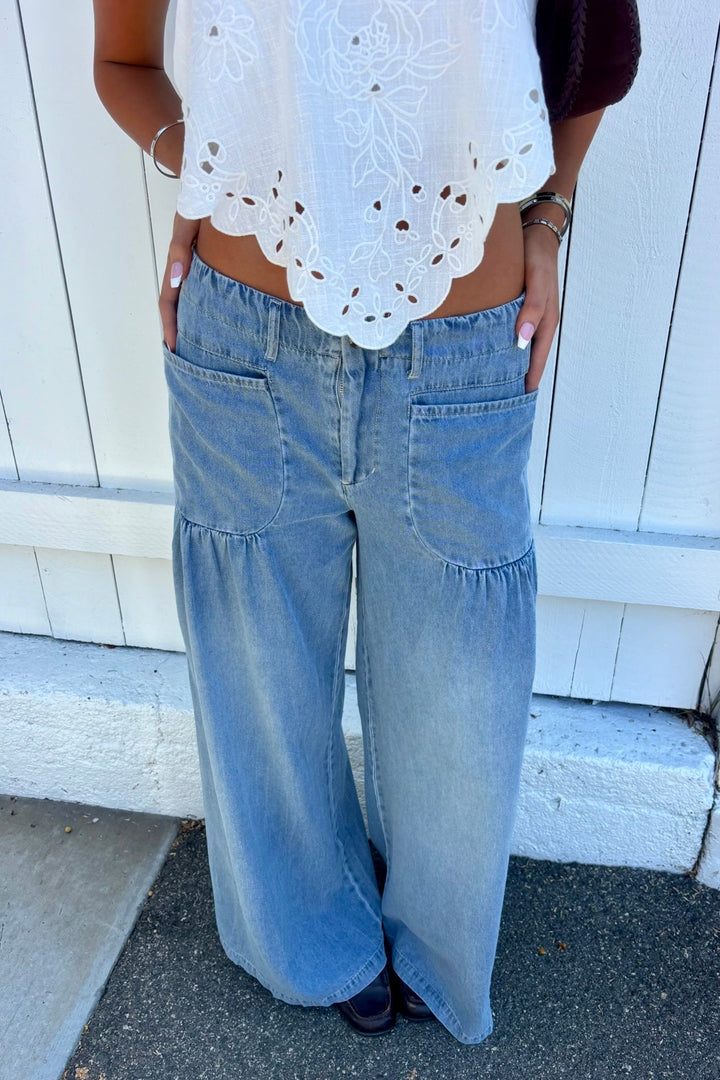 KEEN THE LABEL Kayden Relaxed Wide-Leg Denim Pant