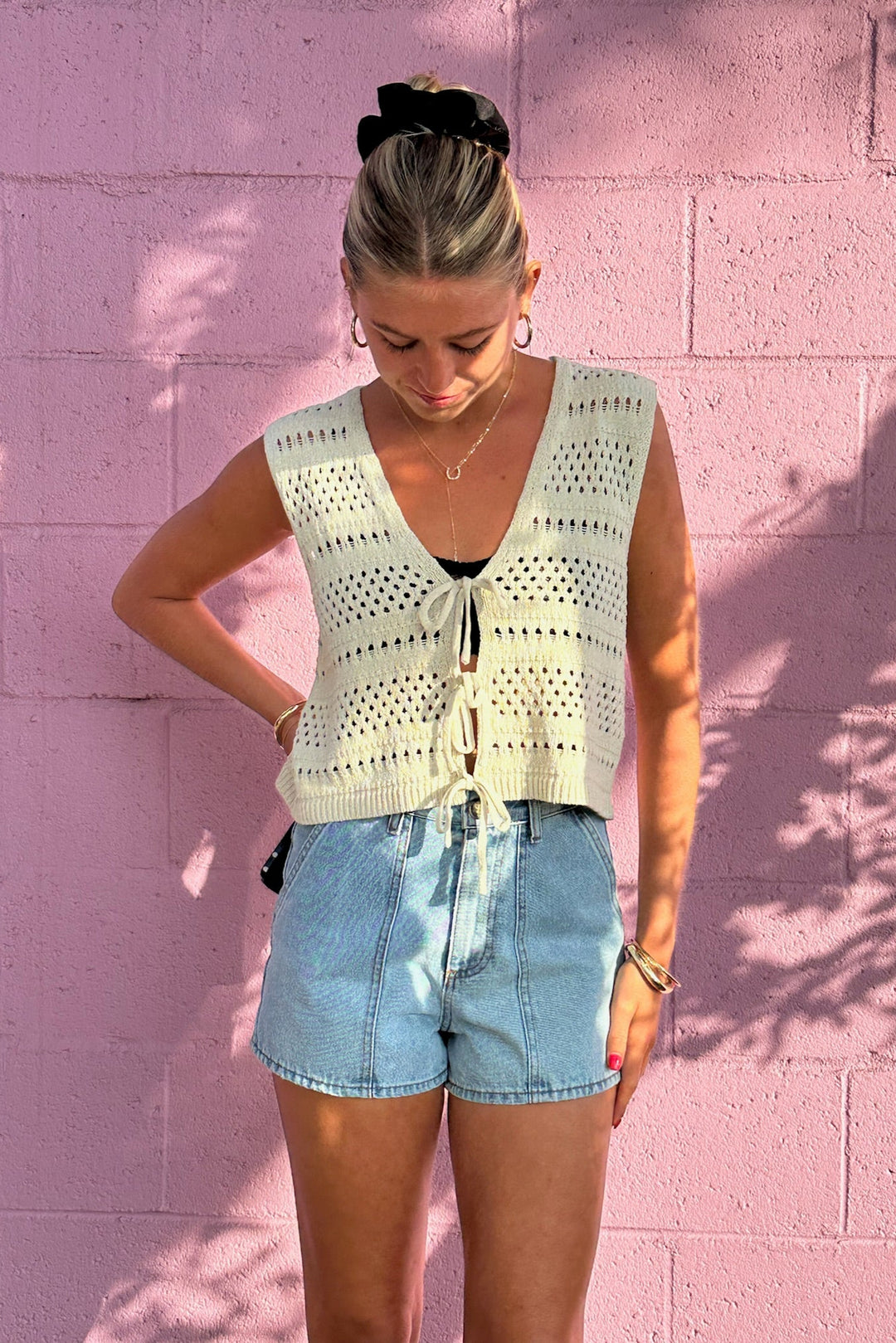 KEEN THE LABEL Miller Knit Tie-Front Tank-The Shop Laguna Beach