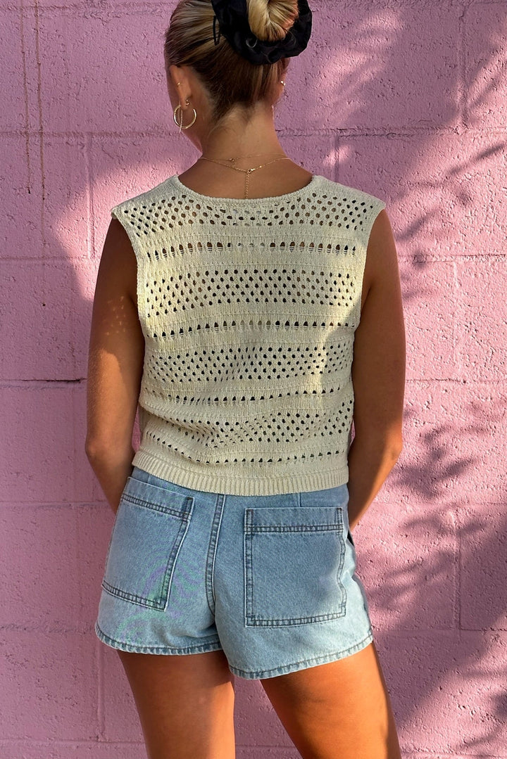 KEEN THE LABEL Miller Knit Tie-Front Tank-The Shop Laguna Beach