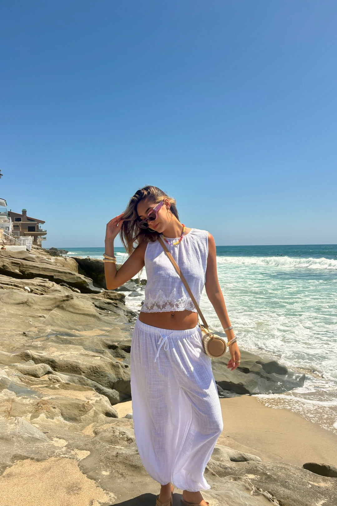 KEEN THE LABEL Nara Cotton Lace Harem Pant-The Shop Laguna Beach