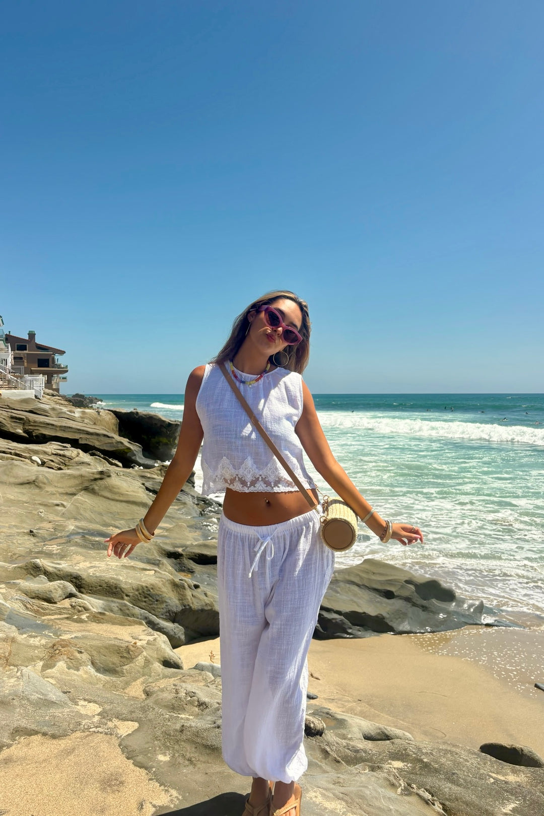 KEEN THE LABEL Nara Cotton Lace Harem Pant-The Shop Laguna Beach
