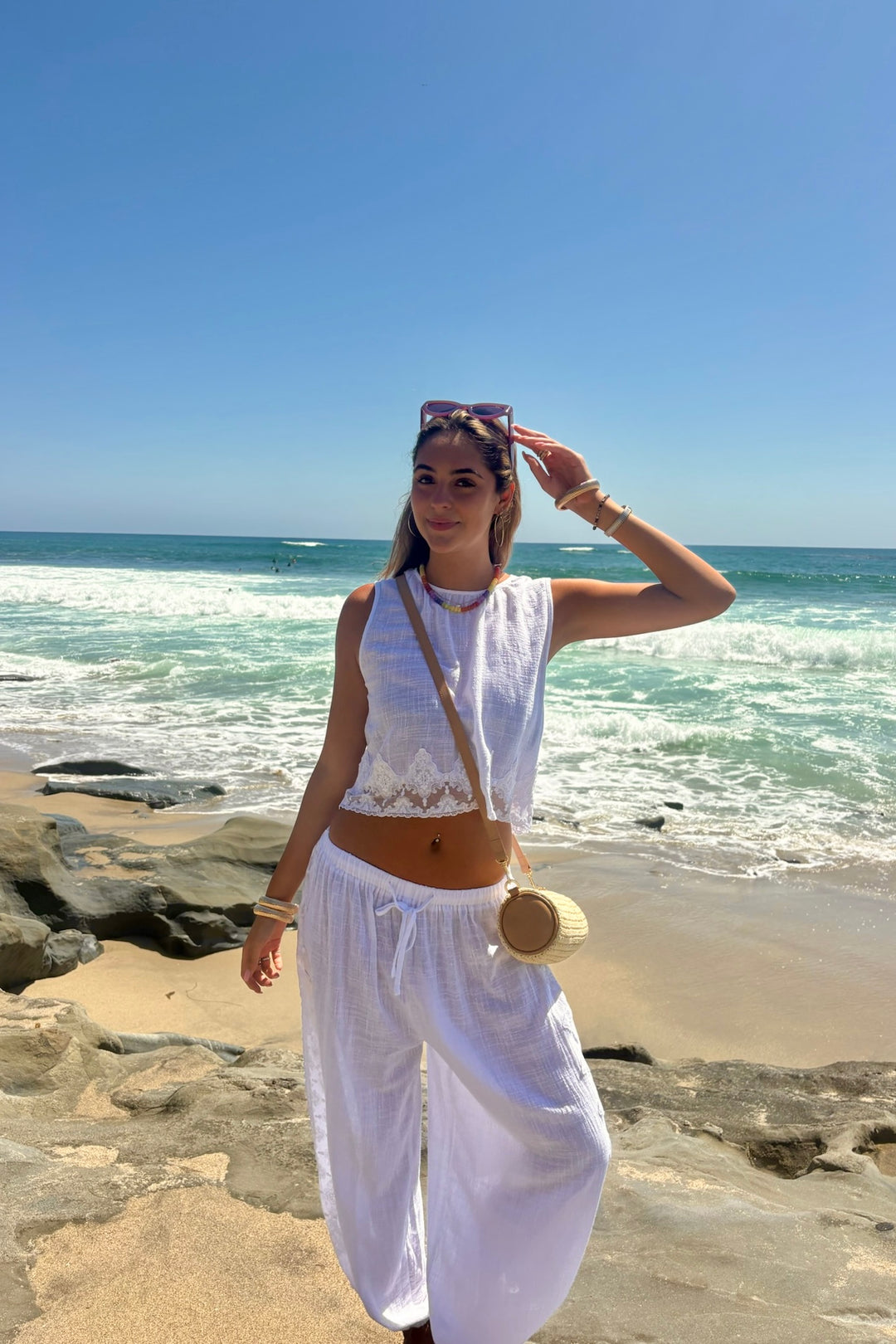 KEEN THE LABEL Nara Cotton Lace Harem Pant-The Shop Laguna Beach