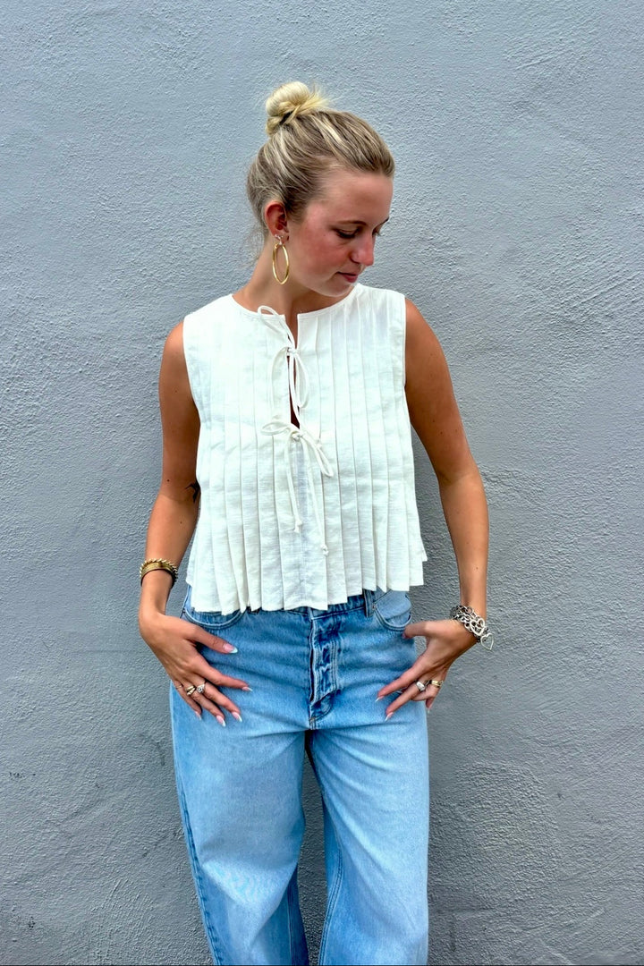 KEEN THE LABEL Cambria Pleated Tank-The Shop Laguna Beach