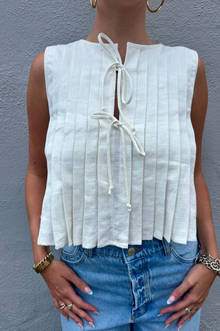 KEEN THE LABEL Cambria Pleated Tank-The Shop Laguna Beach
