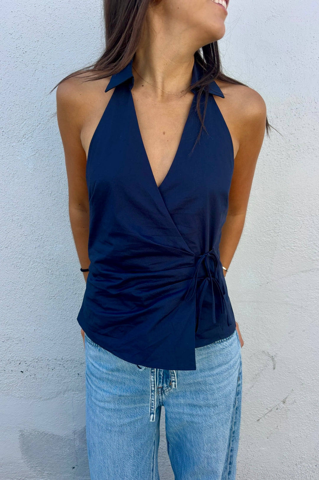KEEN THE LABEL Rosemary Collared Halter Top-The Shop Laguna Beach