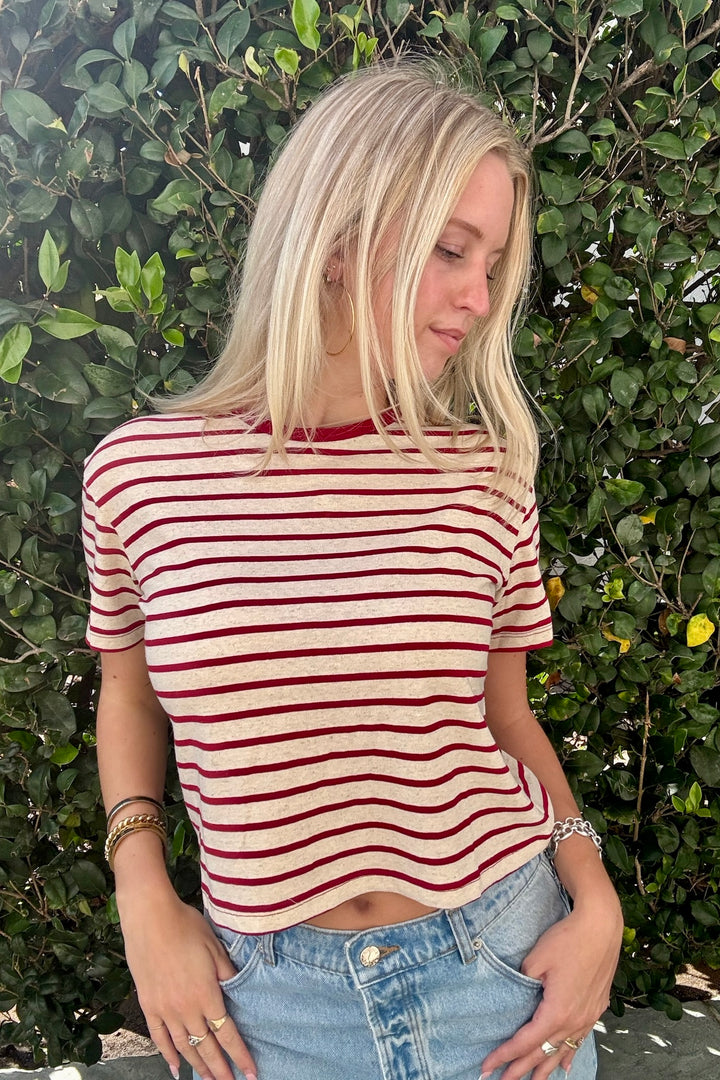 KEEN THE LABEL Alma Striped Ringer Tee-The Shop Laguna Beach