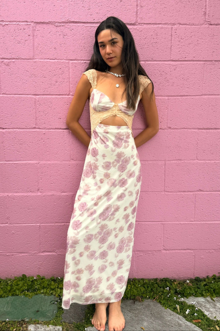 KEEN THE LABEL Luella Floral Cut-Out Maxi Dress-The Shop Laguna Beach
