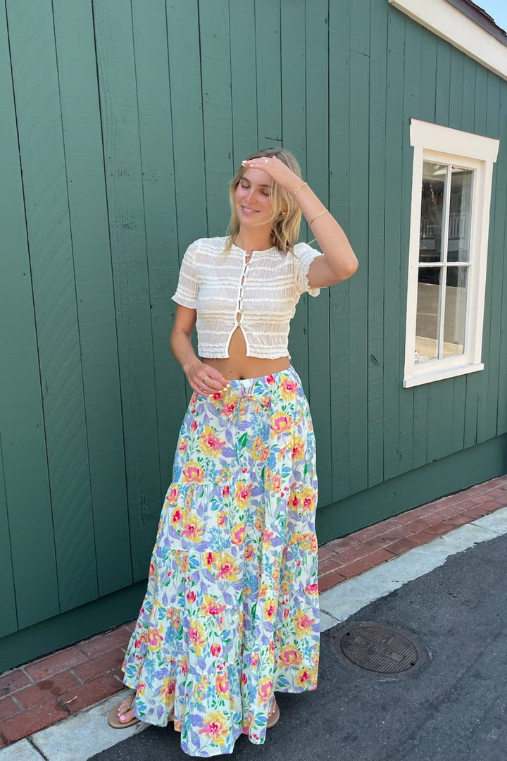 KEEN THE LABEL Adela Floral Maxi Skirt-The Shop Laguna Beach