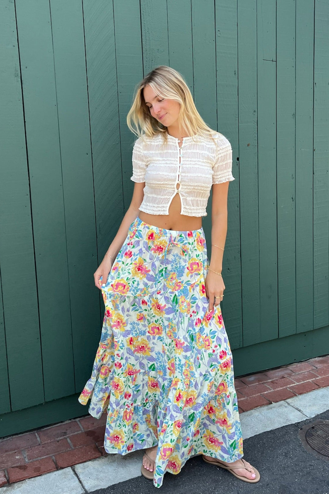 KEEN THE LABEL Adela Floral Maxi Skirt-The Shop Laguna Beach