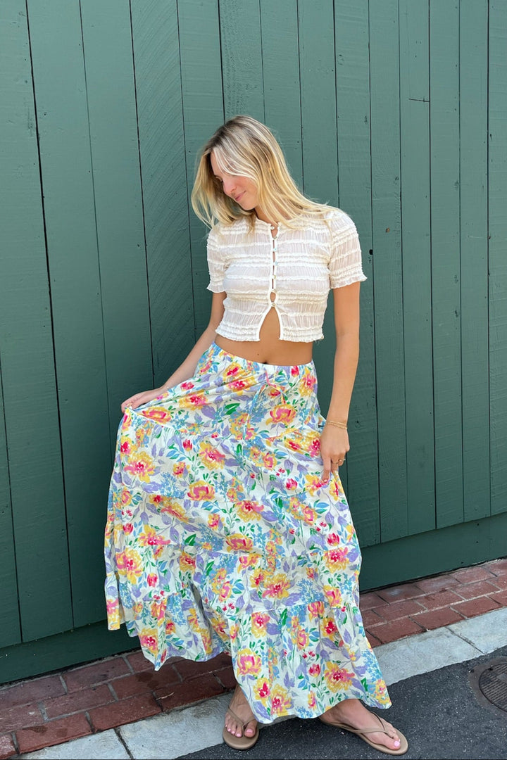KEEN THE LABEL Adela Floral Maxi Skirt-The Shop Laguna Beach