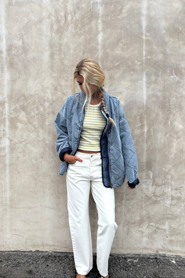 KEEN THE LABEL Theodora Denim Bomber Jacket-The Shop Laguna Beach