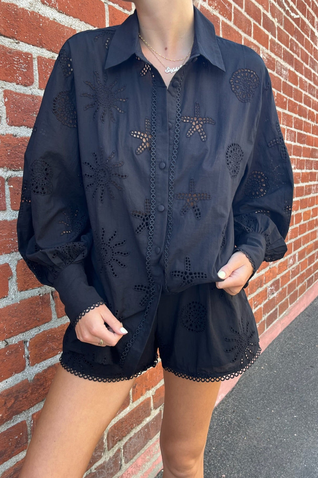 KEEN THE LABEL Naya Eyelet Shirt-The Shop Laguna Beach