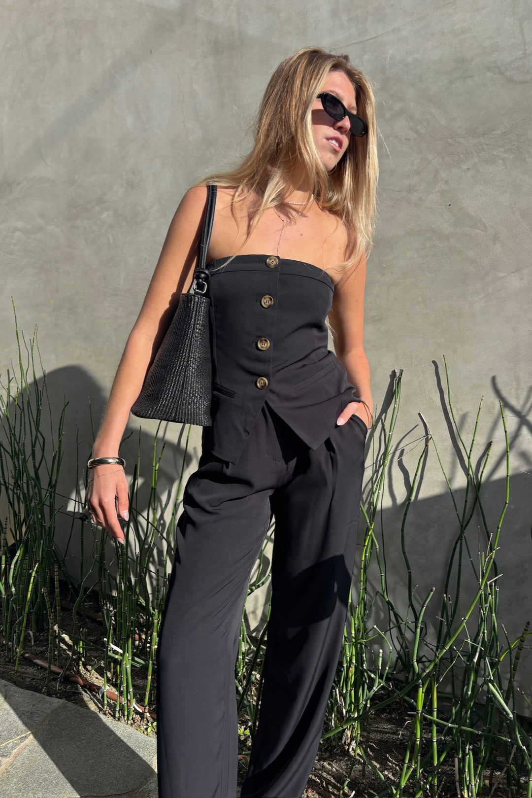 KEEN THE LABEL Grainge Buttoned Strapless Top-The Shop Laguna Beach