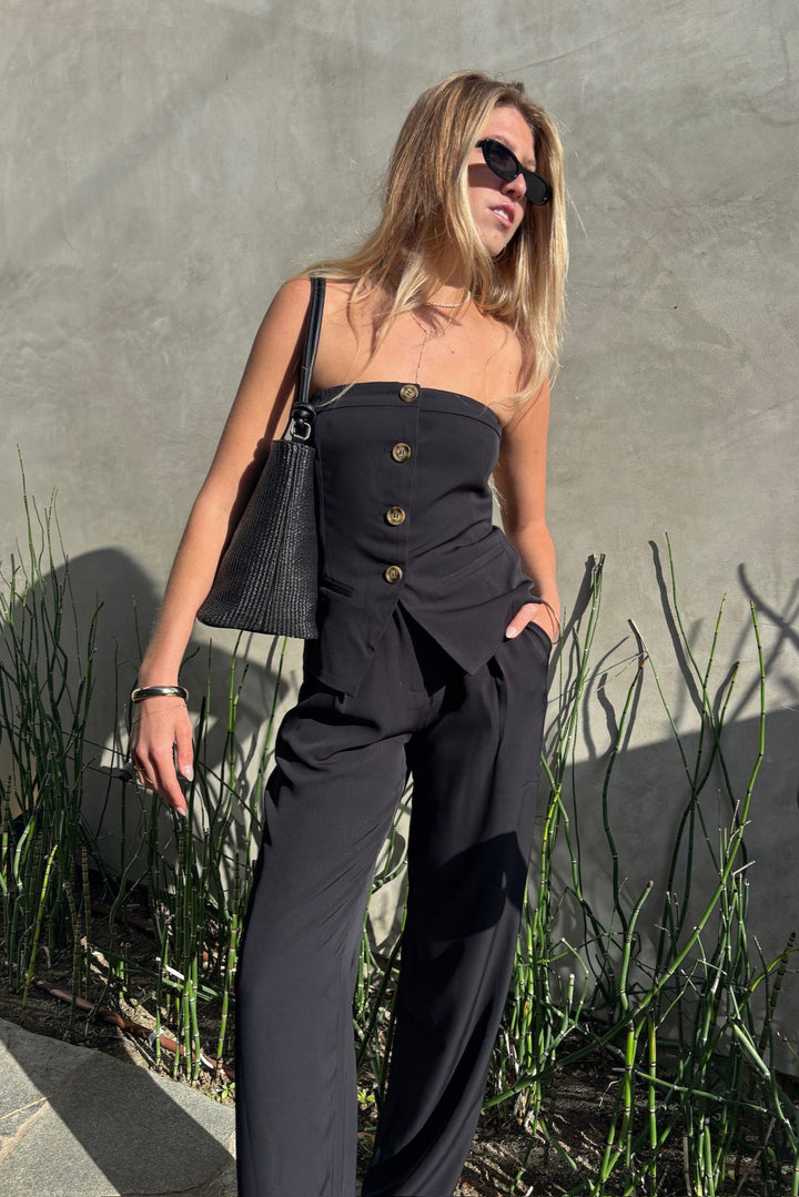 KEEN THE LABEL Grainge Buttoned Strapless Top-The Shop Laguna Beach