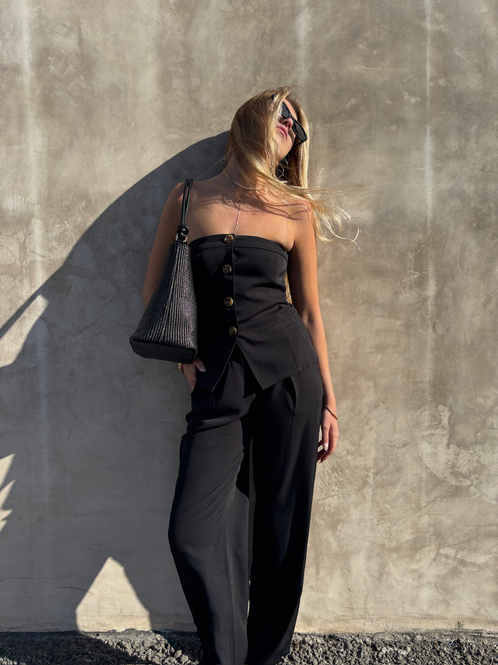 KEEN THE LABEL Grainge Buttoned Strapless Top-The Shop Laguna Beach