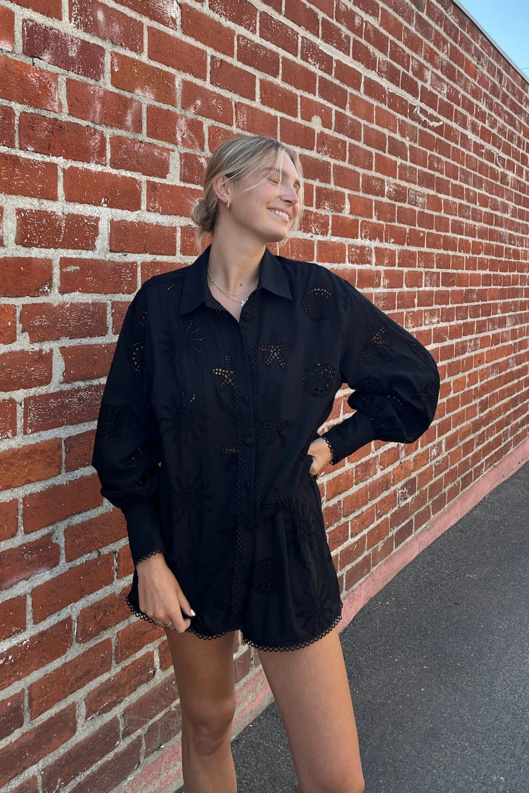 KEEN THE LABEL Naya Eyelet Shirt-The Shop Laguna Beach