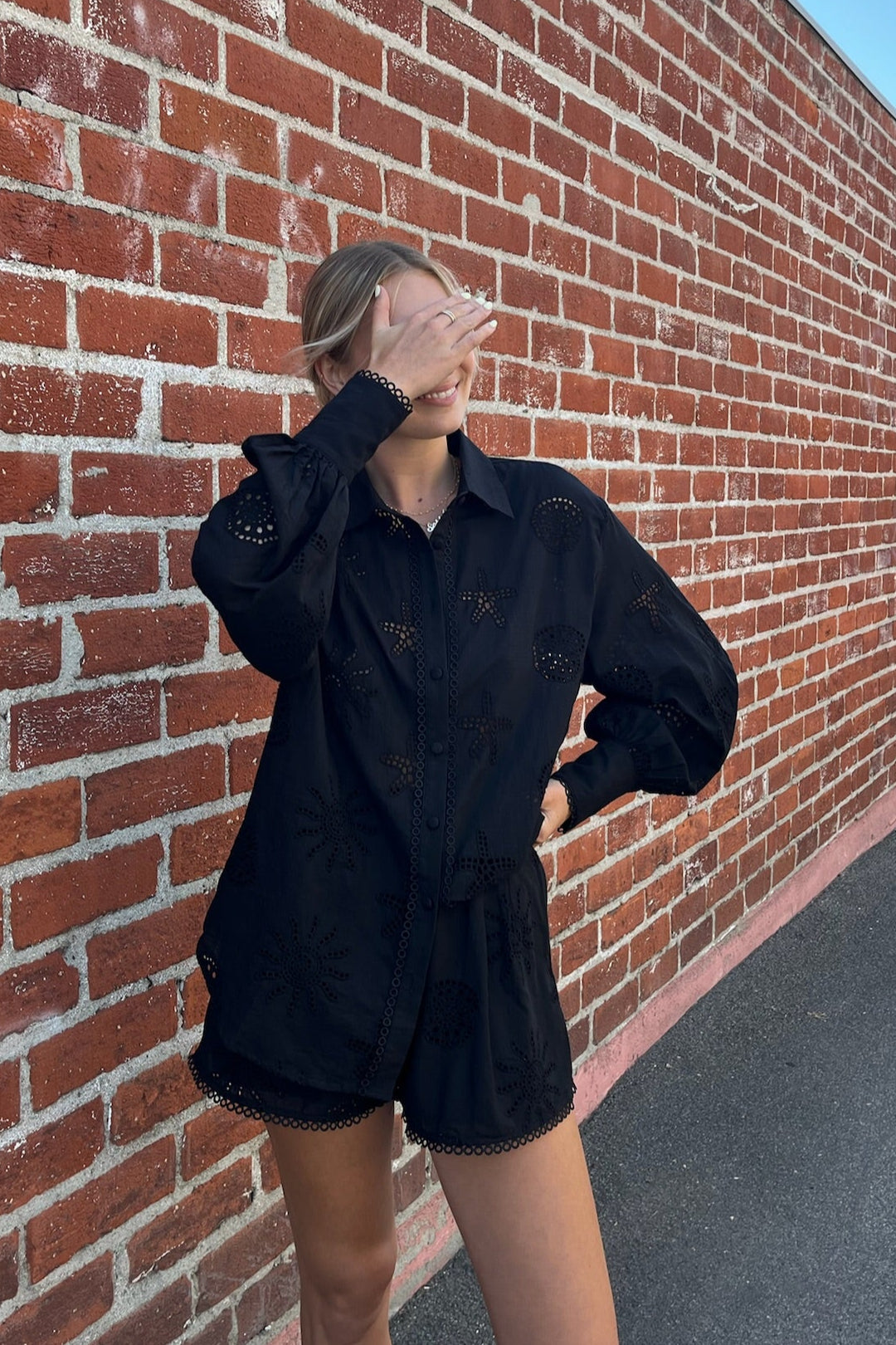 KEEN THE LABEL Naya Eyelet Shirt-The Shop Laguna Beach