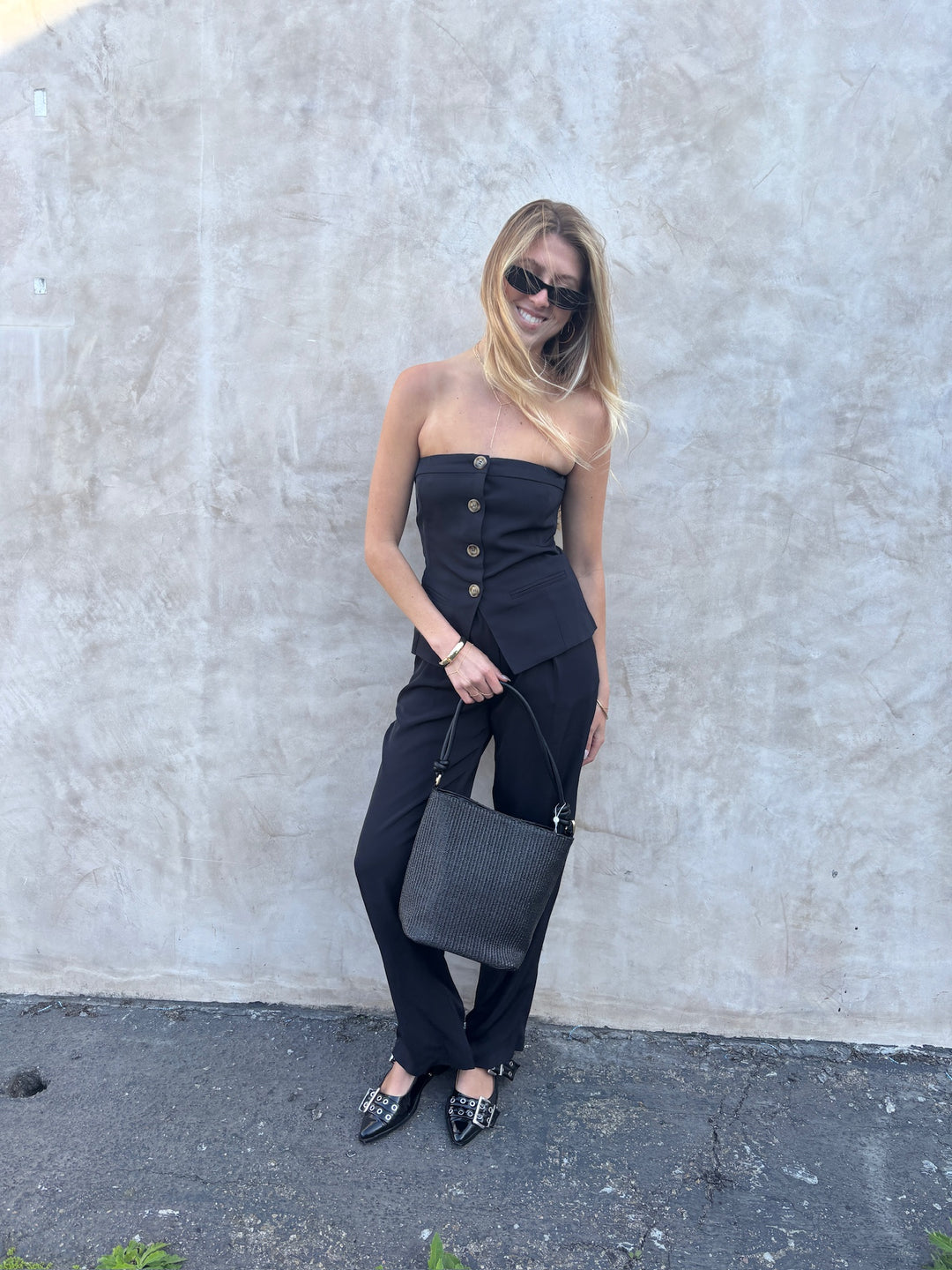 KEEN THE LABEL Grainge Buttoned Strapless Top-The Shop Laguna Beach