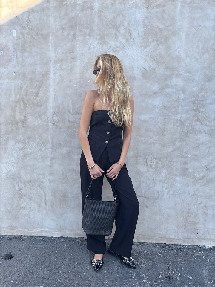 KEEN THE LABEL Grainge Buttoned Strapless Top-The Shop Laguna Beach