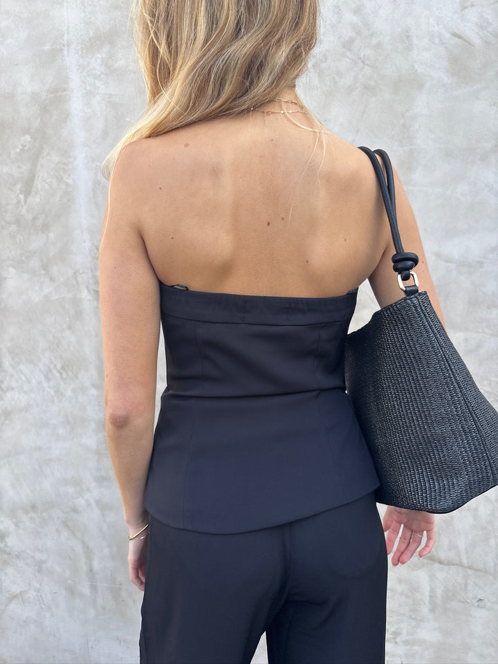 KEEN THE LABEL Grainge Buttoned Strapless Top-The Shop Laguna Beach