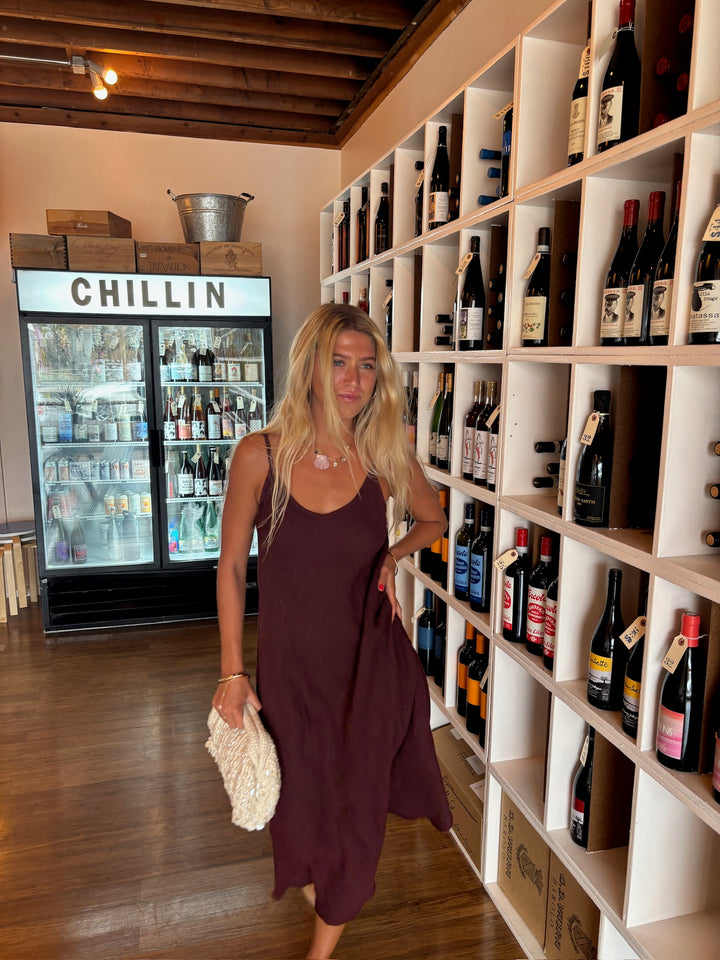 KEEN THE LABEL Parisa Linen Midi Dress-The Shop Laguna Beach