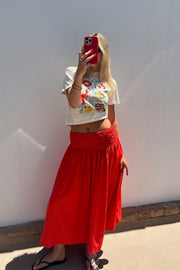 KEEN THE LABEL Calla Smocked Midi Skirt-The Shop Laguna Beach