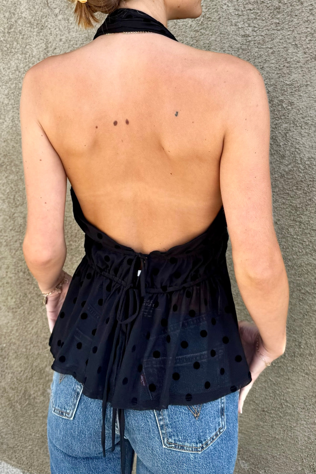 KEEN THE LABEL Teddie Polka Dot Halter Top-The Shop Laguna Beach