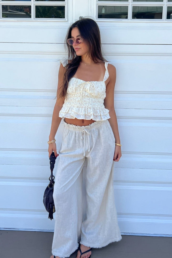 KEEN THE LABEL Cierra Floral Ruffle Tank-The Shop Laguna Beach