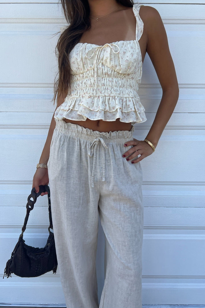 KEEN THE LABEL Cierra Floral Ruffle Tank-The Shop Laguna Beach