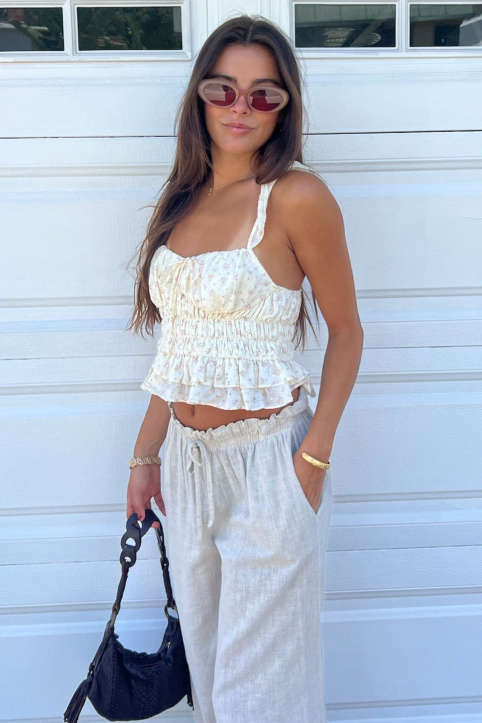 KEEN THE LABEL Cierra Floral Ruffle Tank-The Shop Laguna Beach