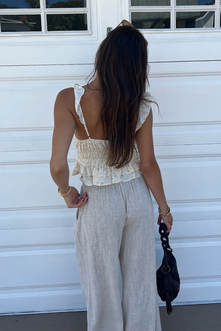 KEEN THE LABEL Cierra Floral Ruffle Tank-The Shop Laguna Beach