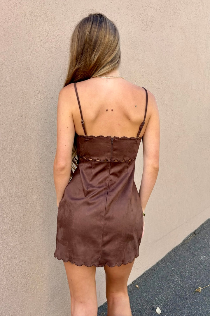 KEEN THE LABEL Laney Suede Mini Dress-The Shop Laguna Beach