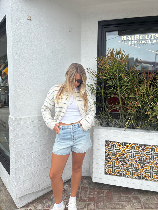 KEEN THE LABEL Port Striped Cardigan Sweater
