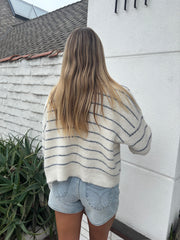 KEEN THE LABEL Port Striped Cardigan Sweater