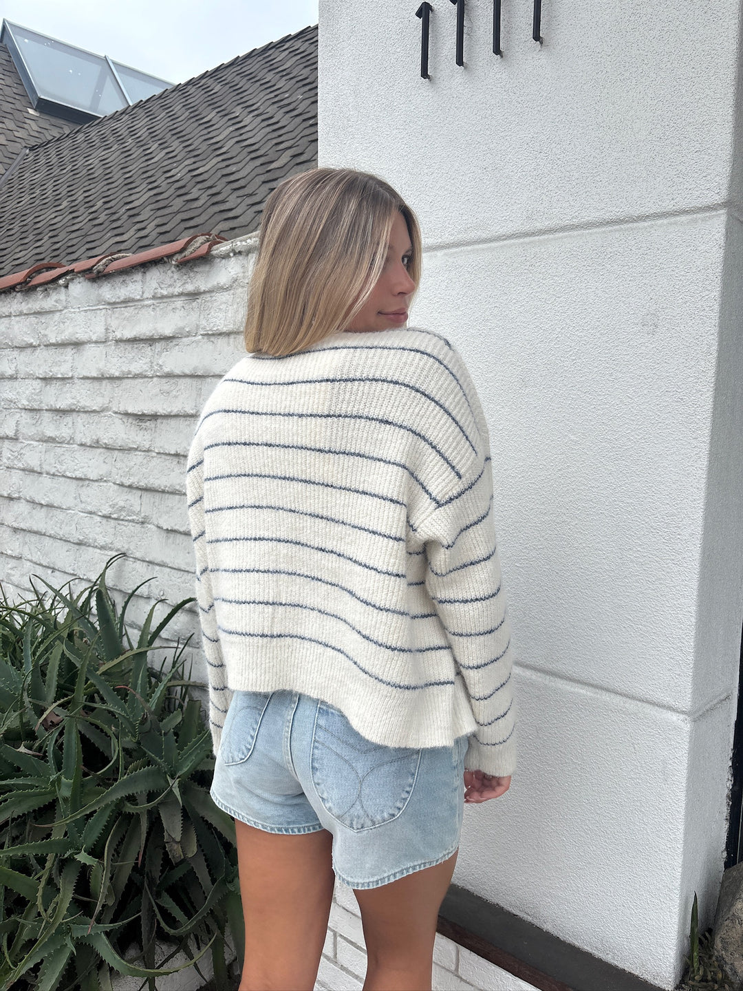 KEEN THE LABEL Port Striped Cardigan Sweater-The Shop Laguna Beach