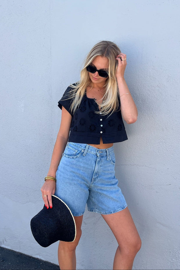 KEEN THE LABEL Effie Embroidered Eyelet Top-The Shop Laguna Beach