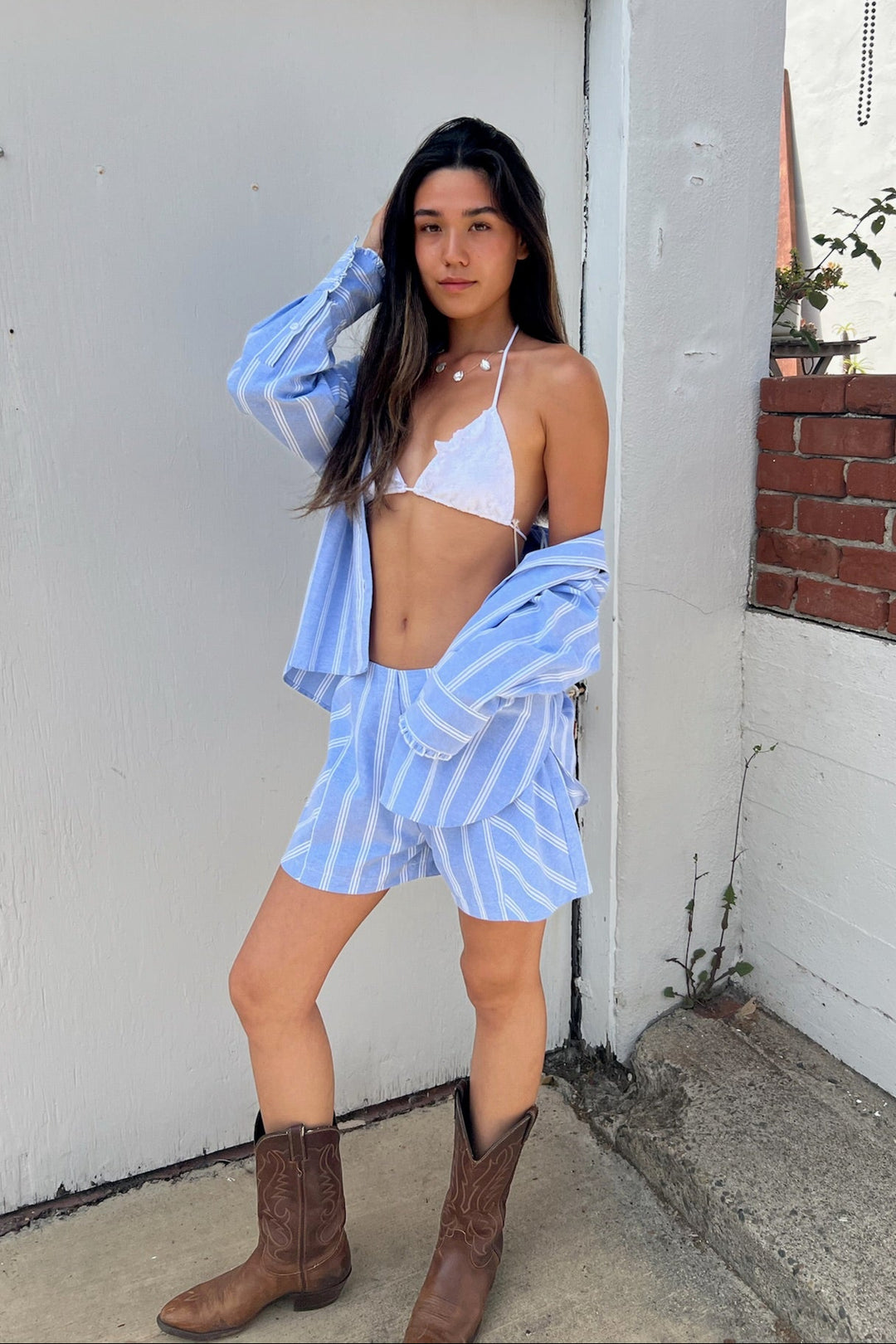 KEEN THE LABEL Marlowe Buttoned Long Sleeve Shirt-The Shop Laguna Beach