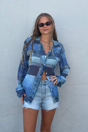 SUMMER AWAY Zinia Patchwork Shirt-The Shop Laguna Beach