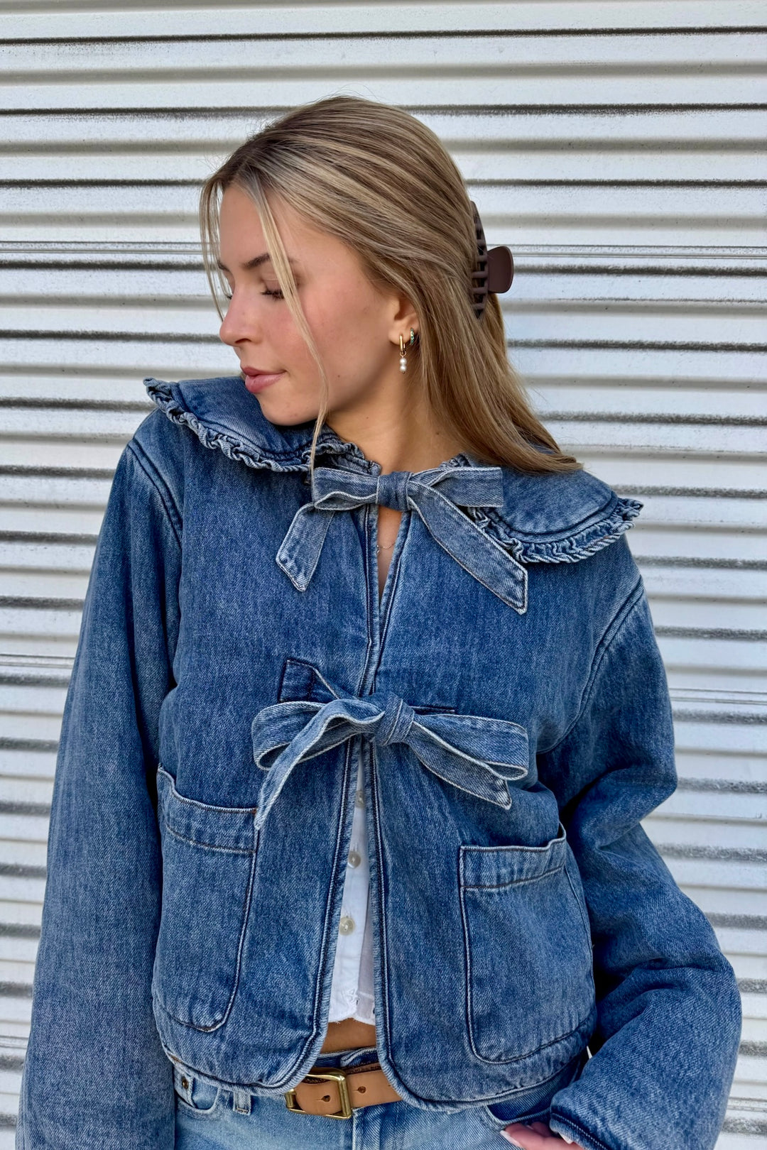 KEEN THE LABEL Kensie Quilted Denim Jacket-The Shop Laguna Beach