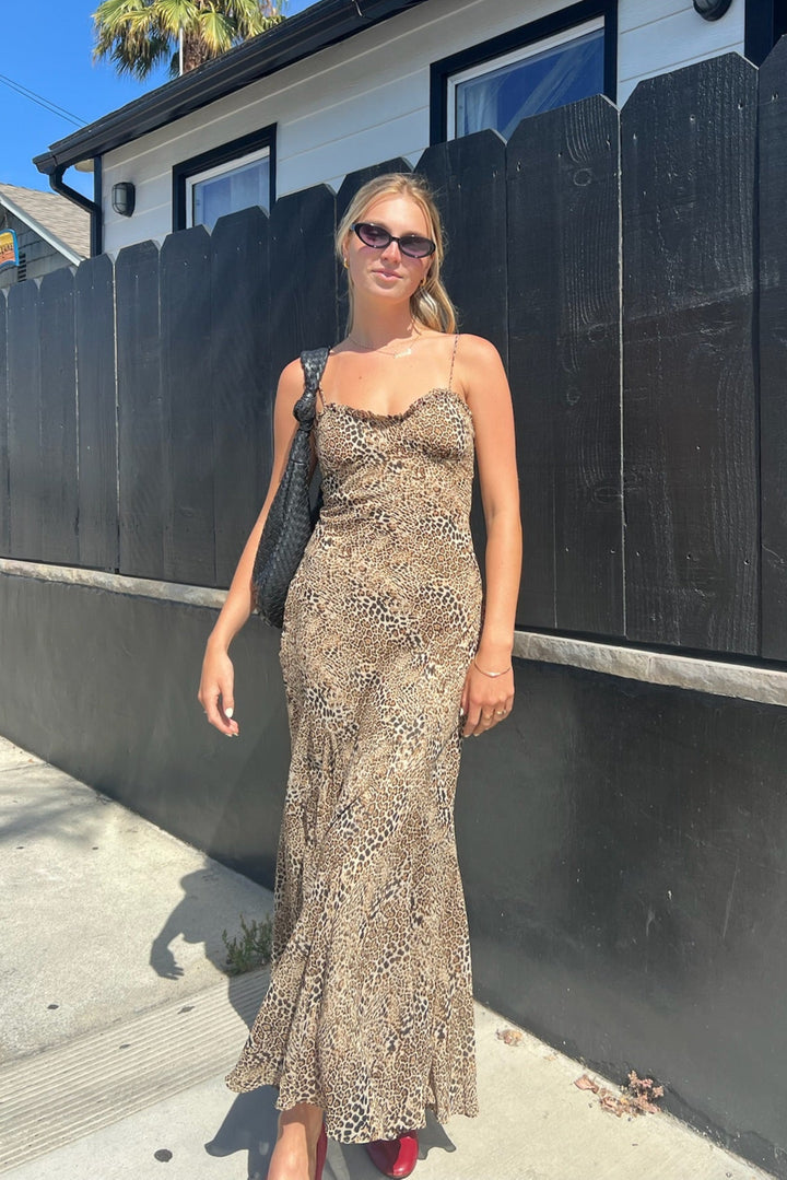 KEEN THE LABEL Blythe Cheetah Maxi Dress-The Shop Laguna Beach