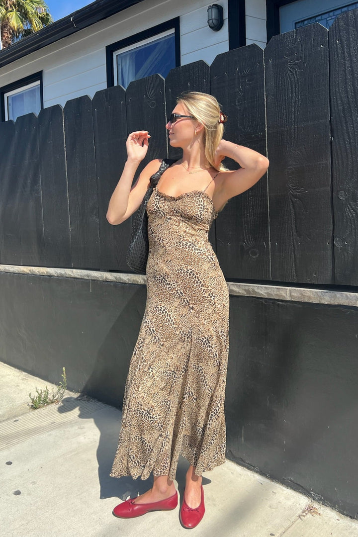 KEEN THE LABEL Blythe Cheetah Maxi Dress-The Shop Laguna Beach